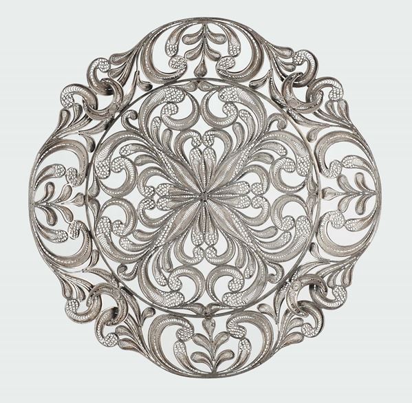 Cestino in filigrana d'argento, Genova XIX secolo