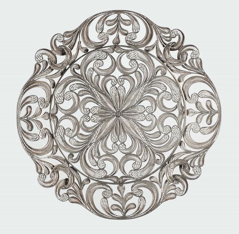 A silver filigree basket, Genoa 19th century  - Auction Silver an a Filigrana Collection - II - Cambi Casa d'Aste