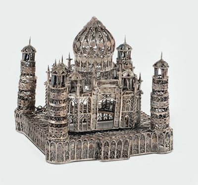Modellino del Taji Mahal in Filigrana D'argento, India XIX-XX Secolo