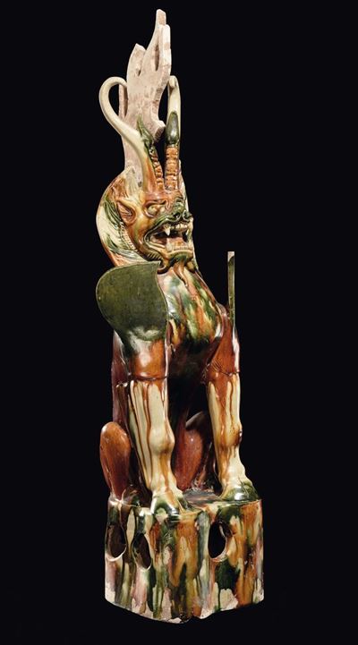 Animale Fantastico Sancai in Terracotta Invetriata, Cina, Dinastia Tang (618-906)