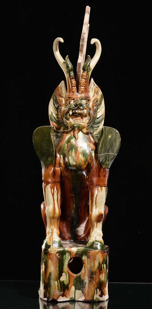 Animale Fantastico Sancai in Terracotta Invetriata, Cina, Dinastia Tang (618-906)