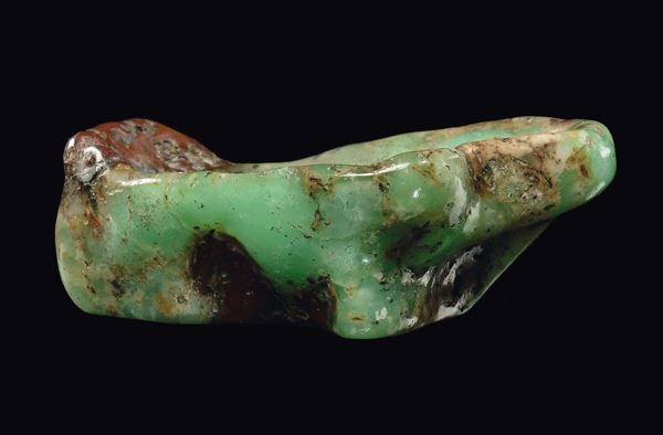 An emerald green jadeite brush bowl, China, Qing Dynasty, late 19th century