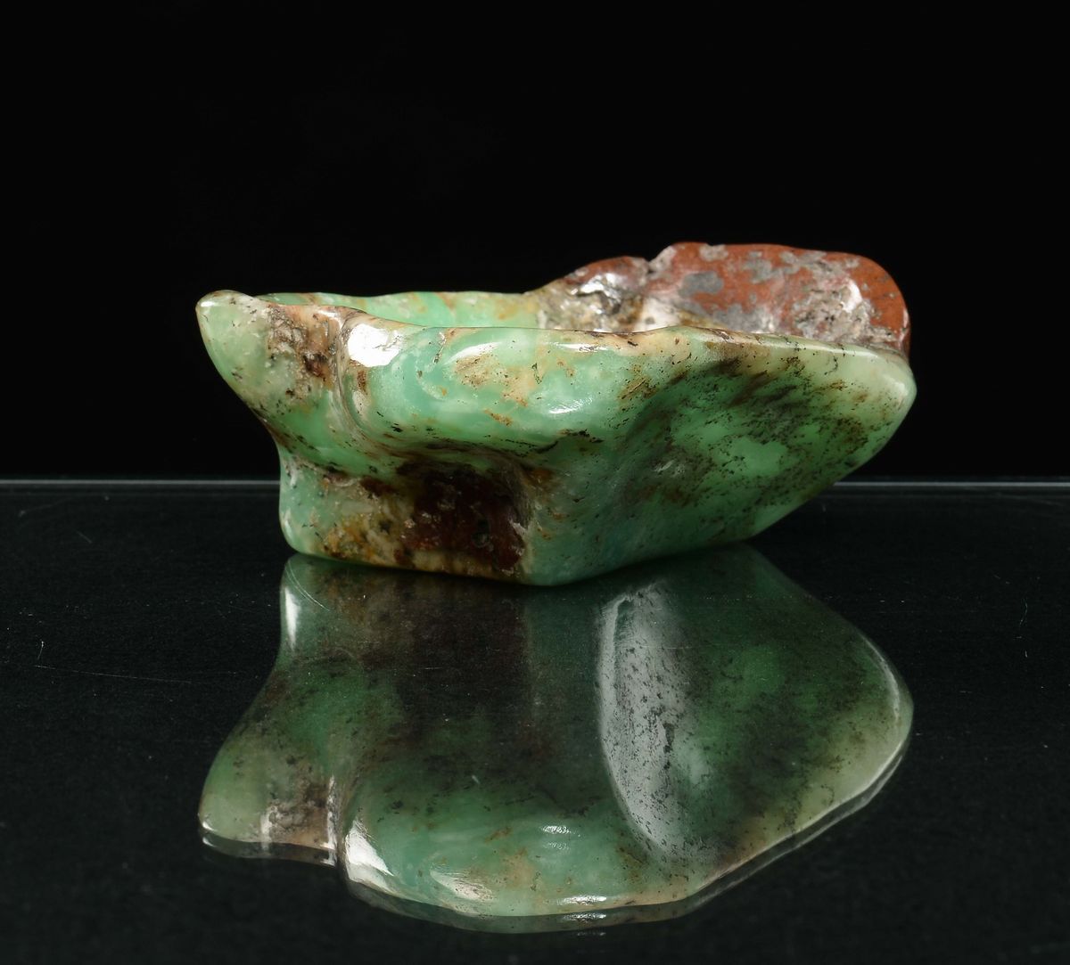 Sciacquapennelli in Giadeite Verde Smeraldo, Cina, Dinastia Qing, Fine XIX Secolo