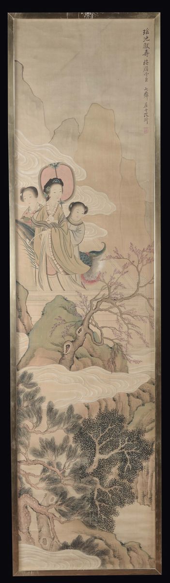 Coppia di Pannelli con Personaggi e Piccole Iscrizioni, Cina, Dinastia Qing, XIX Secolo
