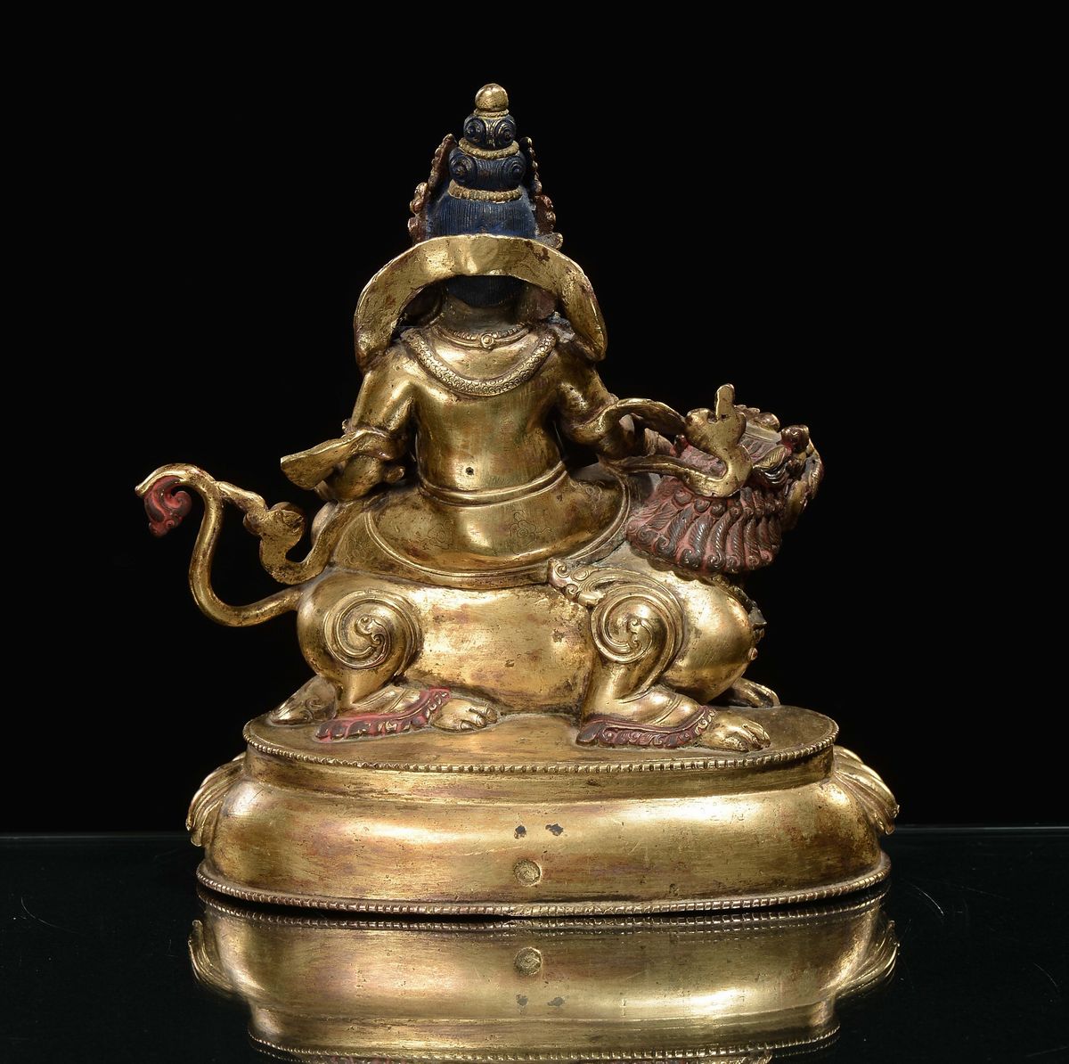 Vaisravana in Bronzo Dorato, Tibet, XVIII Secolo