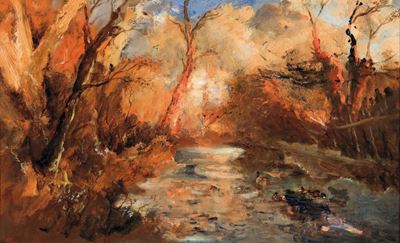 Pompeo Mariani (1857-1927)la Zelata con Anatre