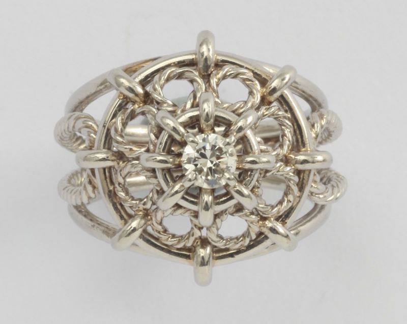 Boucheron, anello firmato con diamante  - Asta Fine Jewels - I - Cambi Casa d'Aste