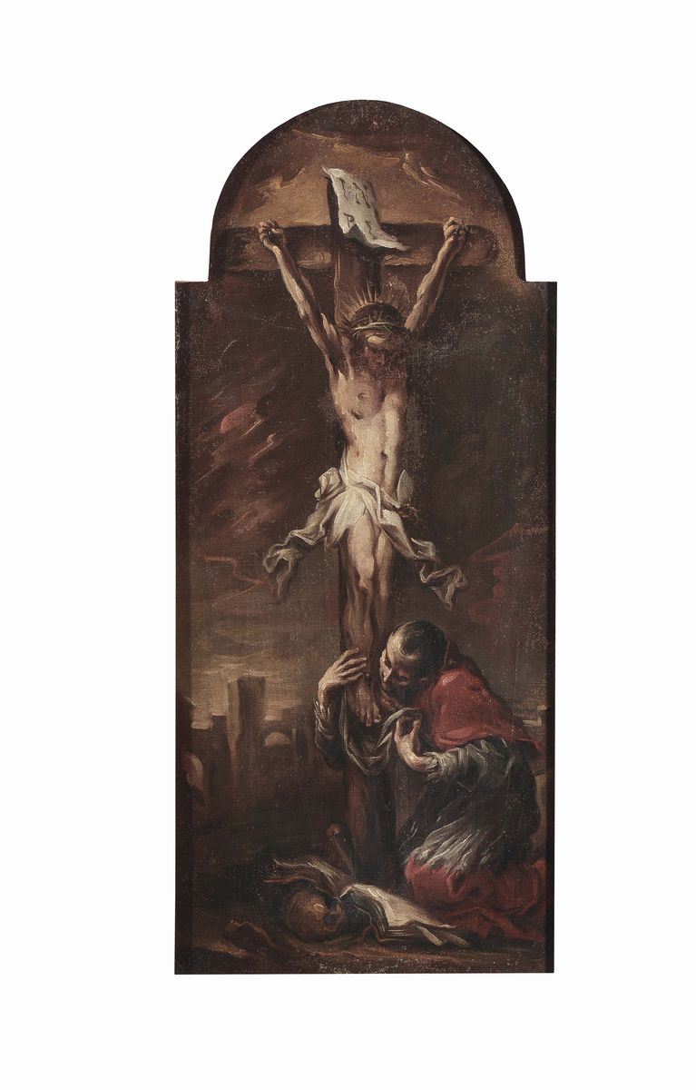 Alessandro Magnasco (Genova 1667-1749) Cristo in Croce  - Asta Fine Art Selection - II - Cambi Casa d'Aste