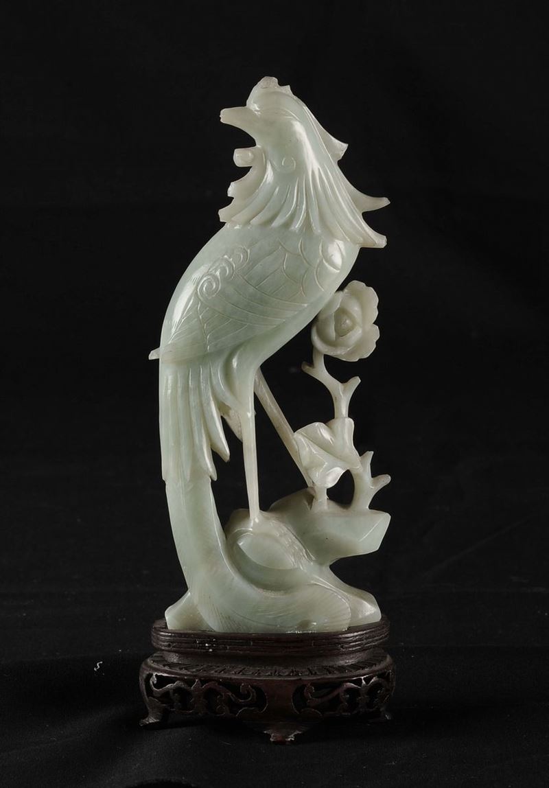 A green soapswort phoenix, China, Republic, 20th century  - Auction Chinese Works of Art - Cambi Casa d'Aste