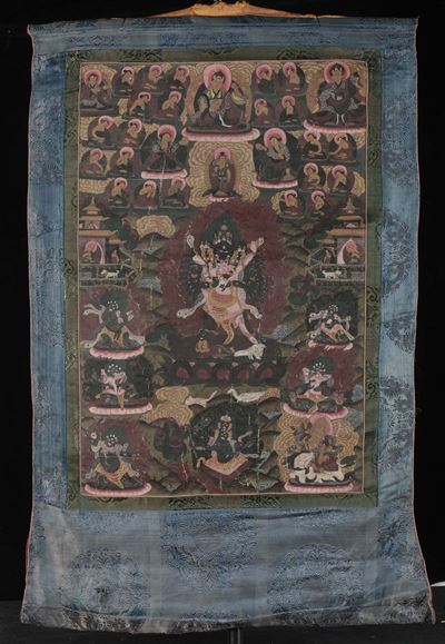 Tanka con Raffigurazioni di Mahakala e Altre Divinità, Tibet, XX Secolo