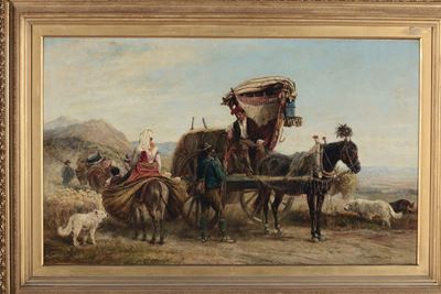 Charles Henry Poingdestre (1825-1905)contadini con Carretto
