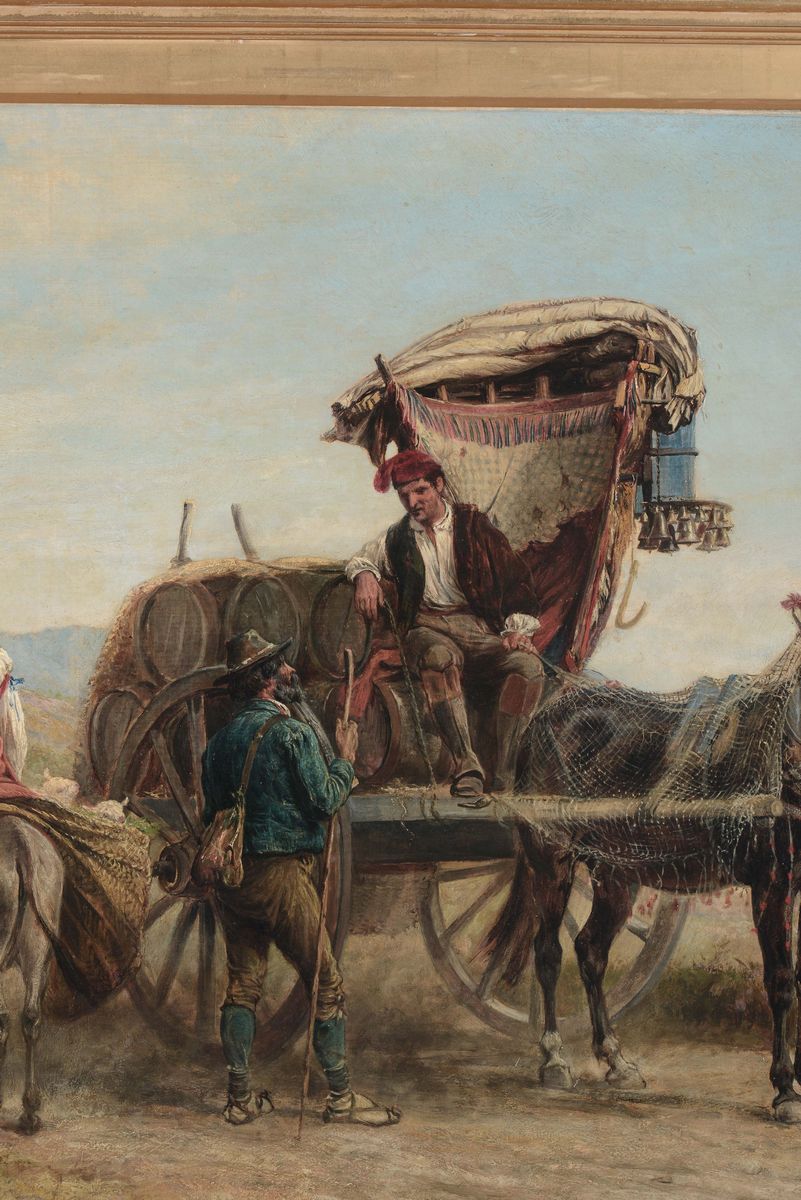 Charles Henry Poingdestre (1825-1905)contadini con Carretto