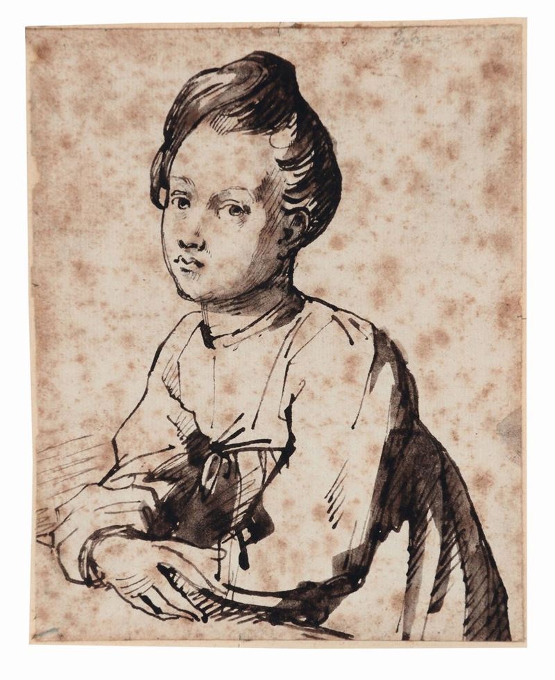 Theodore Gericault (Rouen 1791 - Parigi 1824), ambito di Busto di bambino  - Auction Old Masters Paintings - Cambi Casa d'Aste