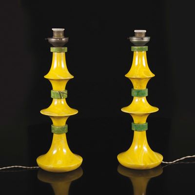Coppia di Lampade da Tavolo in Alabastro