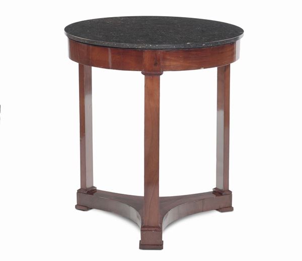 Tavolo da centro con piano circolare in marmo, Francia epoca Impero