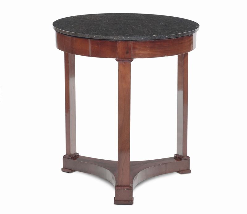 Tavolo da centro con piano circolare in marmo, Francia epoca Impero  - Auction Fine Arts from refined private house - Cambi Casa d'Aste