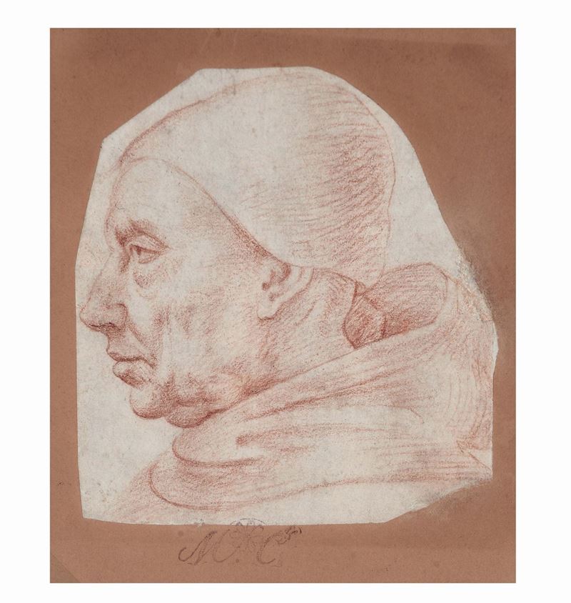 Baccio della Porta detto Fra Bartolomeo (Firenze 1473-1517) Testa di prelato  - Asta Fine Art Selection - II - Cambi Casa d'Aste