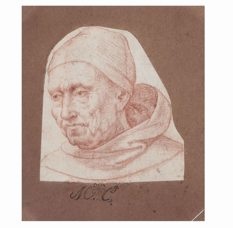 Baccio della Porta detto Fra Bartolomeo (Firenze 1473-1517) Testa di prelato  - Asta Fine Art Selection - II - Cambi Casa d'Aste