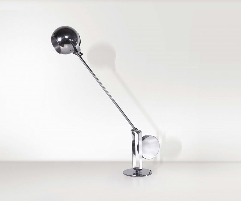 Lampada da terra in acciaio cromato  - Asta Design - Cambi Casa d'Aste