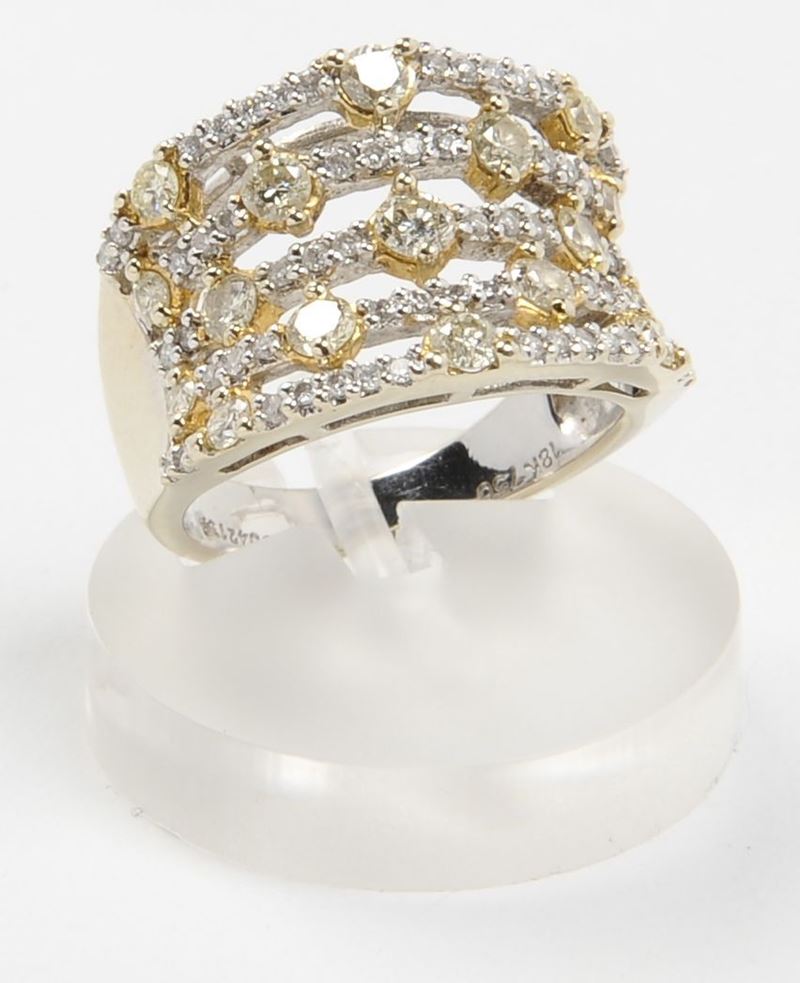 A diamond ring  - Auction Furnishings from the mansions of the Ercole Marelli heirs and other property - Cambi Casa d'Aste