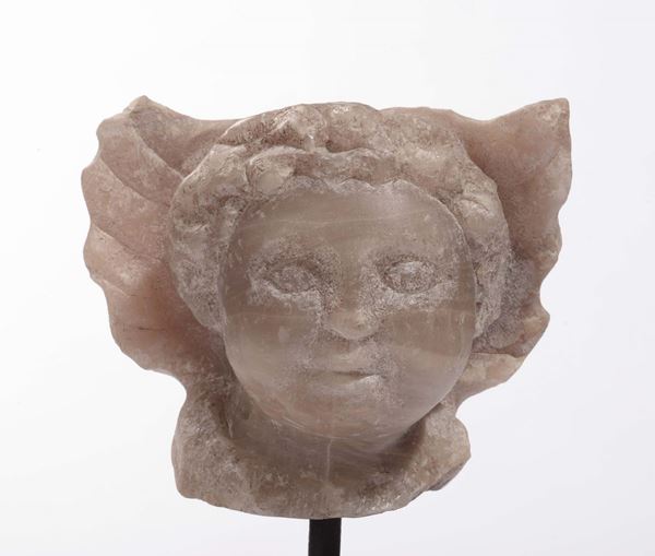 Antica testa di angelo in onice