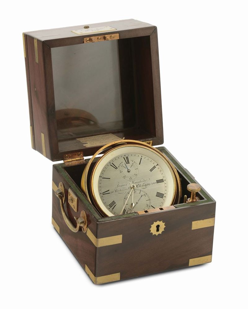 Cronometro da marina da 48 ore di carica, James Muirhold Glasgow, XIX secolo  - Auction Fine Art Selection - II - Cambi Casa d'Aste