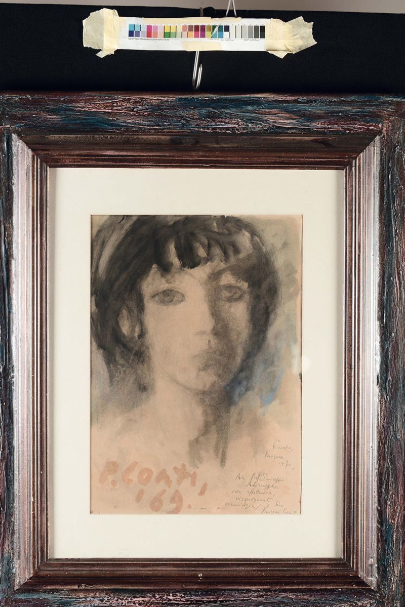 Primo Conti (1900-1988) Ritratto di donna, 1969  - Auction Fine Arts from refined private house - Cambi Casa d'Aste