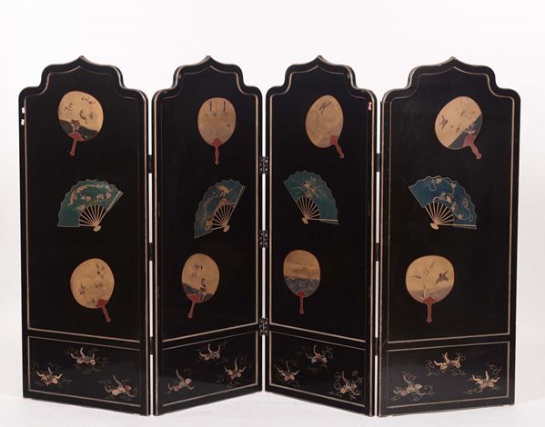Paravento giapponese a quattro ante, inizio XX secolo