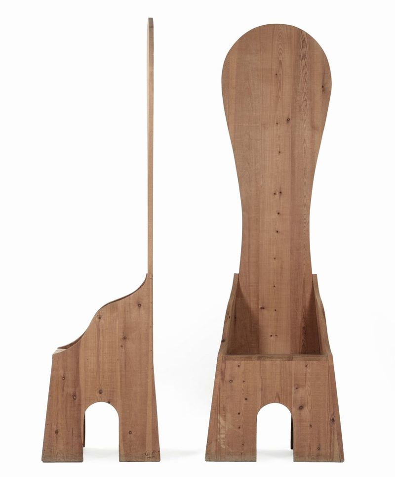 Mario Ceroli (1938) Coppia di seggiloni, 1974-75  - Auction Fine Arts from refined private house - Cambi Casa d'Aste