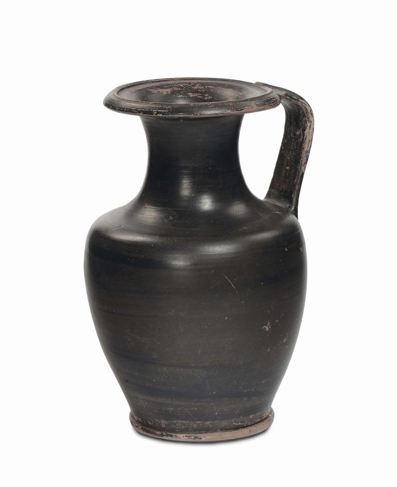 Olpe a vernice nera, Apulia V-IV secolo a.C.  - Auction Fine Arts from refined private house - Cambi Casa d'Aste