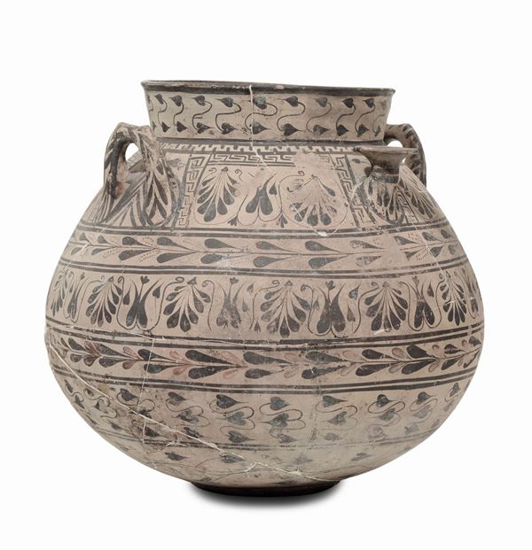 Grande olla in ceramica listata, Daunia inizi III secolo a.C.