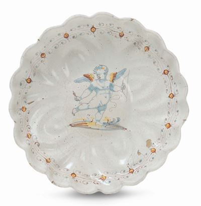 Due Crespine in Maiolica a Decoro Compendiario, Deruta XVII Secolo