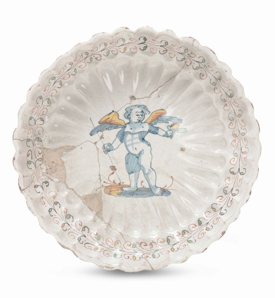 Due Crespine in Maiolica a Decoro Compendiario, Deruta XVII Secolo