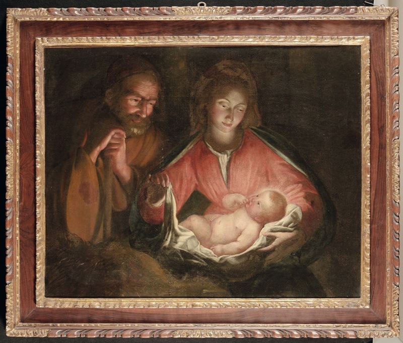 Domenico Fiasella (Sarzana 1589-1669), bottega di Sacra Famiglia  - Auction Old Masters Paintings - Cambi Casa d'Aste
