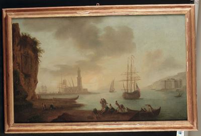 Francesco Fidanza (roma 1747 - Milano 1819), Attribuito Ascena di Porto con Figure