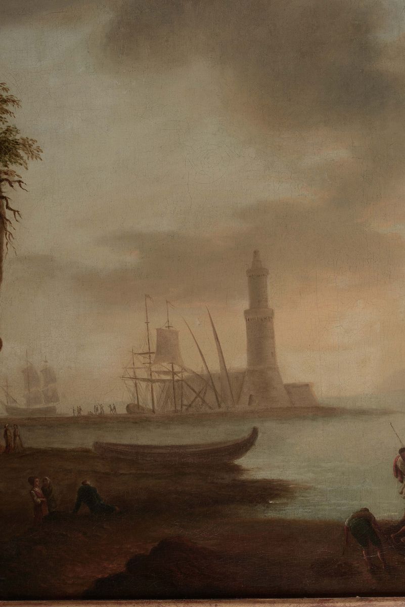 Francesco Fidanza (roma 1747 - Milano 1819), Attribuito Ascena di Porto con Figure
