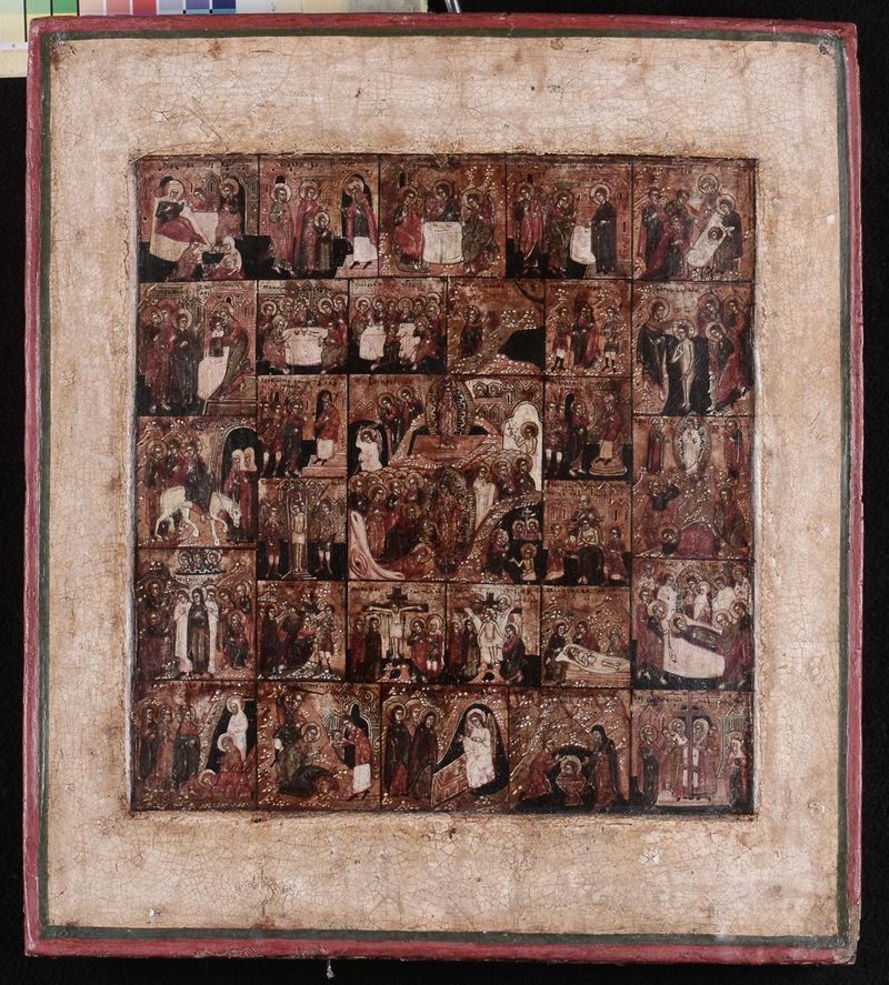 Icona raffigurante Anastasis,  XVIII secolo  - Asta Dipinti Antichi - Cambi Casa d'Aste