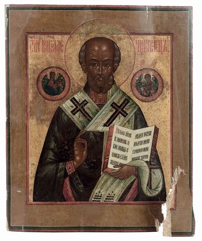 Icona Raffigurante San Nicola, XVIII Secolo Circa