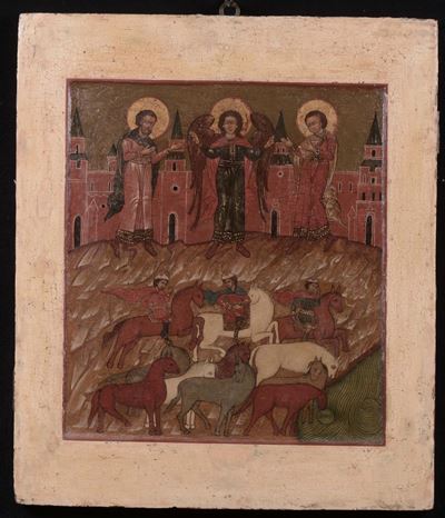 Icona Raffigurante Florio e Lauro, XVI-XVII Secolo
