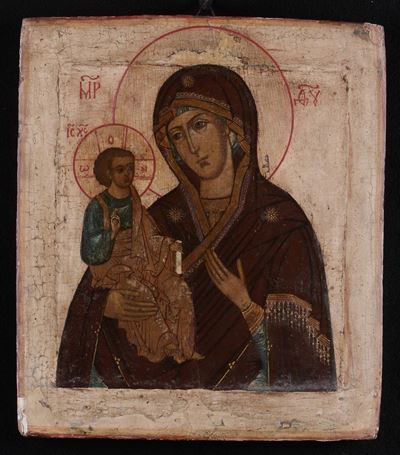 Icona Raffigurante Bogomater Vladimirskaja, Fine del XVII Secolo