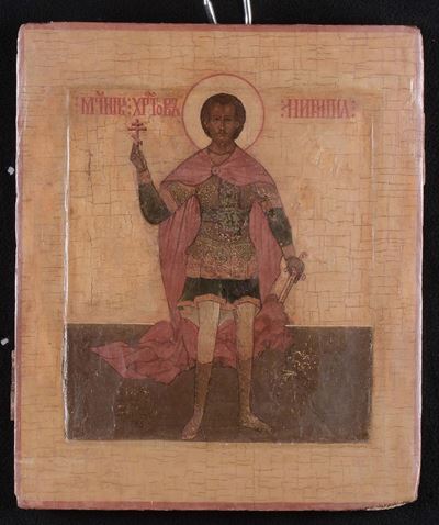Icona Raffigurante Santo Guerriero, Fine del XVII Secolo Inizio XVIII Secolo