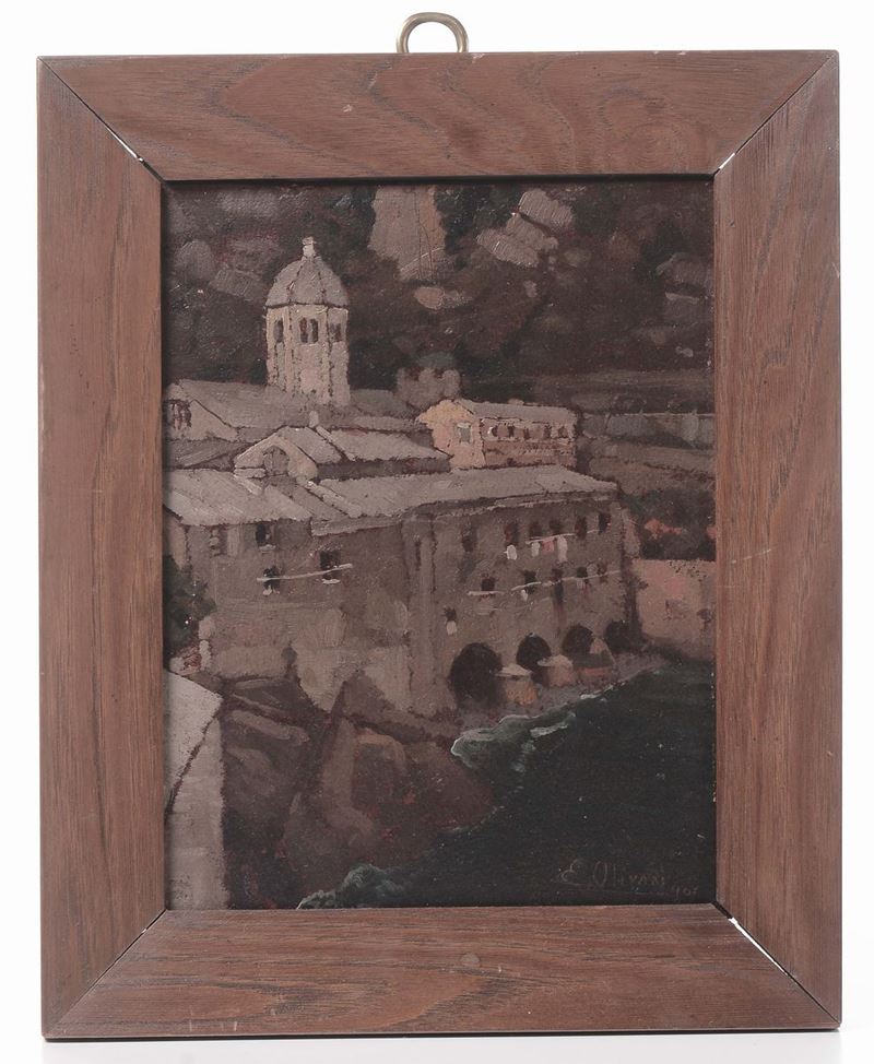 Eugenio Olivari (1883-1917) Paesaggio ligure  - Asta Antiquariato, Affidamenti da raffinate dimore private - Cambi Casa d'Aste