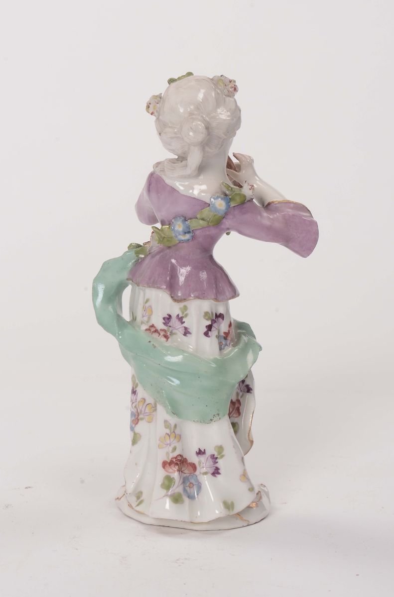 Dama con Flauto in Porcellana, Meissen XVIII Secolo