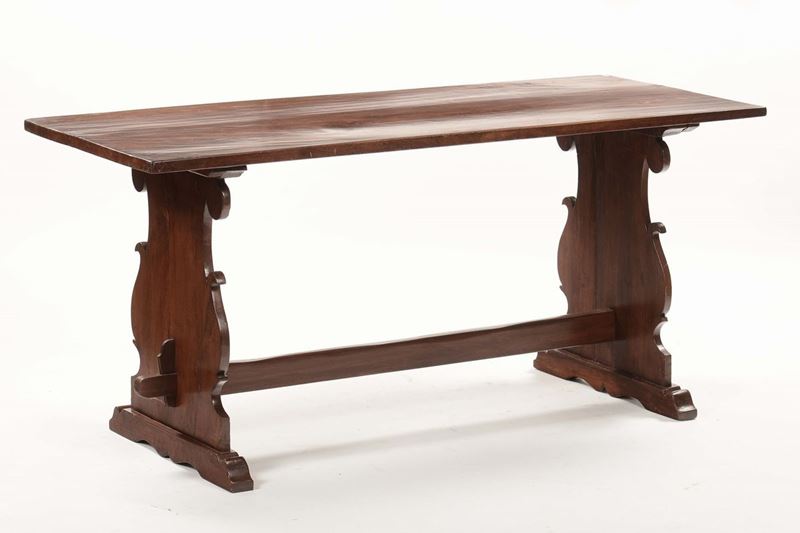 Tavolo fratino in noce con piano rettangolare  - Asta Antiquariato, Affidamenti da raffinate dimore private - Cambi Casa d'Aste