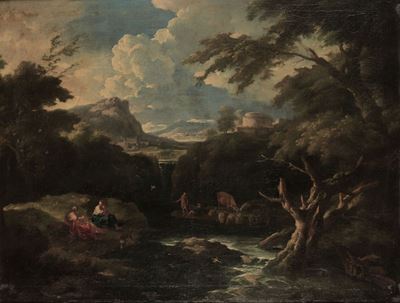 Pietro Mulier Detto il Cavalier Tempesta (haarlem 1637 - Milano 1701)paesaggio con Figure