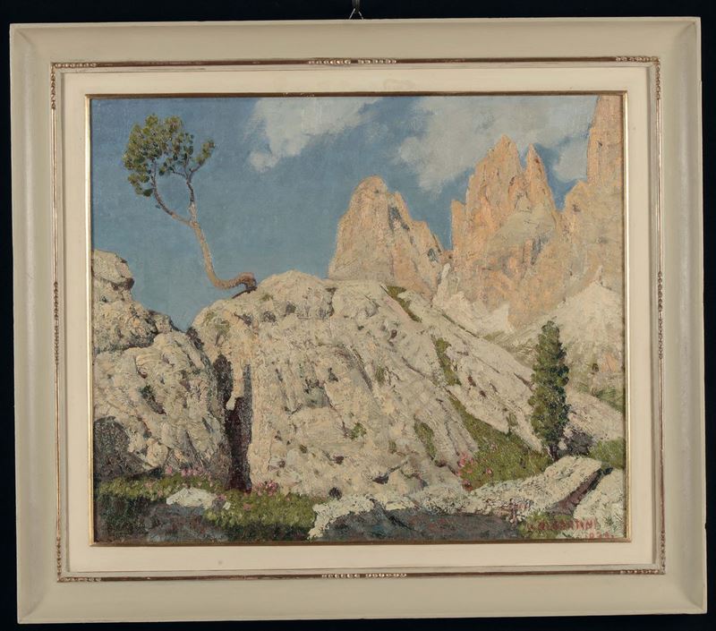 Oreste Albertini (1887-1953), attribuito a Dolomiti  - Asta Antiquariato, Affidamenti da raffinate dimore private - Cambi Casa d'Aste