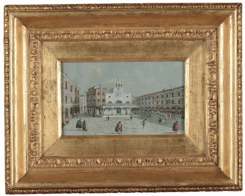 Giacomo Guardi (Venezia 1764-1835) Veduta di San Giacomo di Rialto  - Asta Fine Art Selection - II - Cambi Casa d'Aste