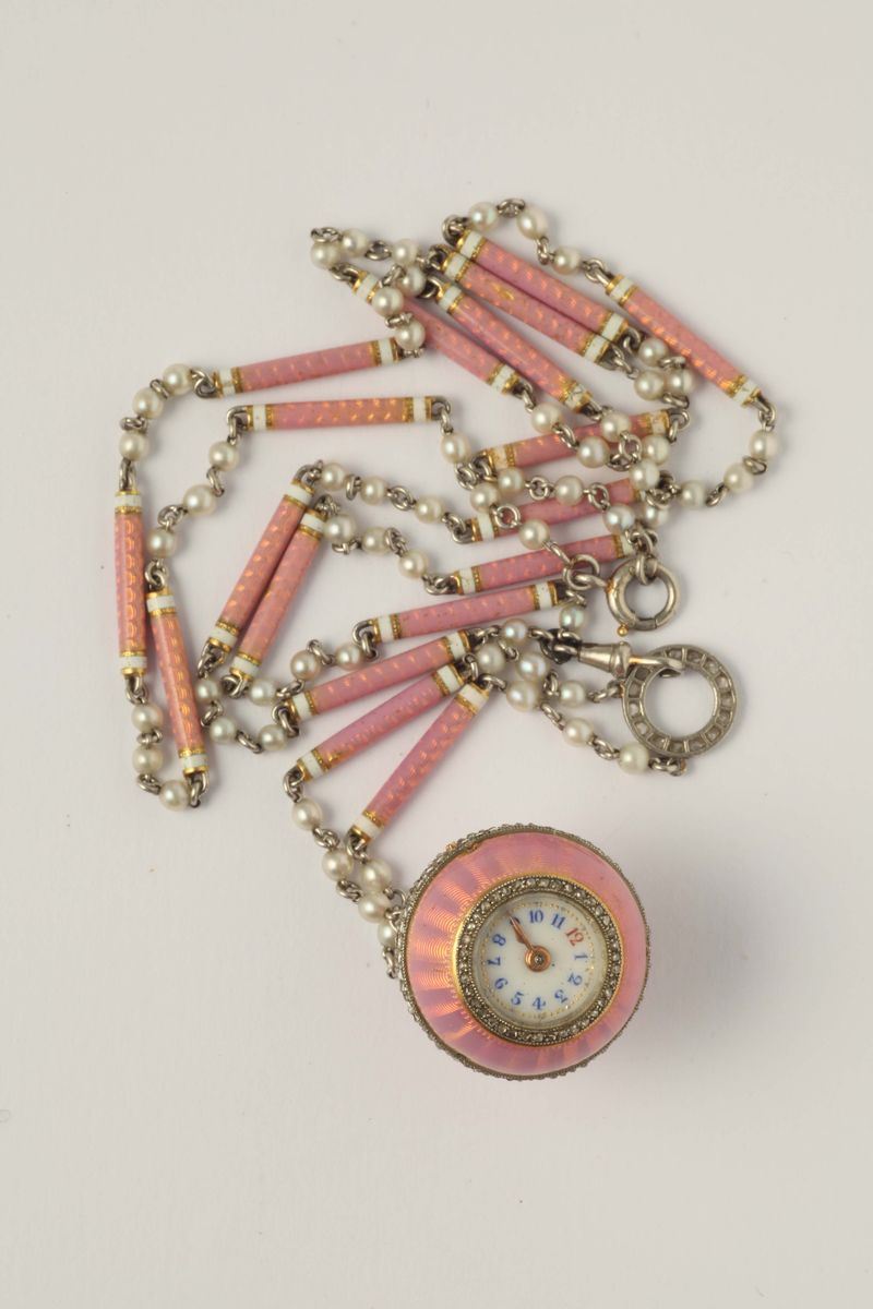 Orologio pendente con catena  - Auction Fine Jewels - I - Cambi Casa d'Aste