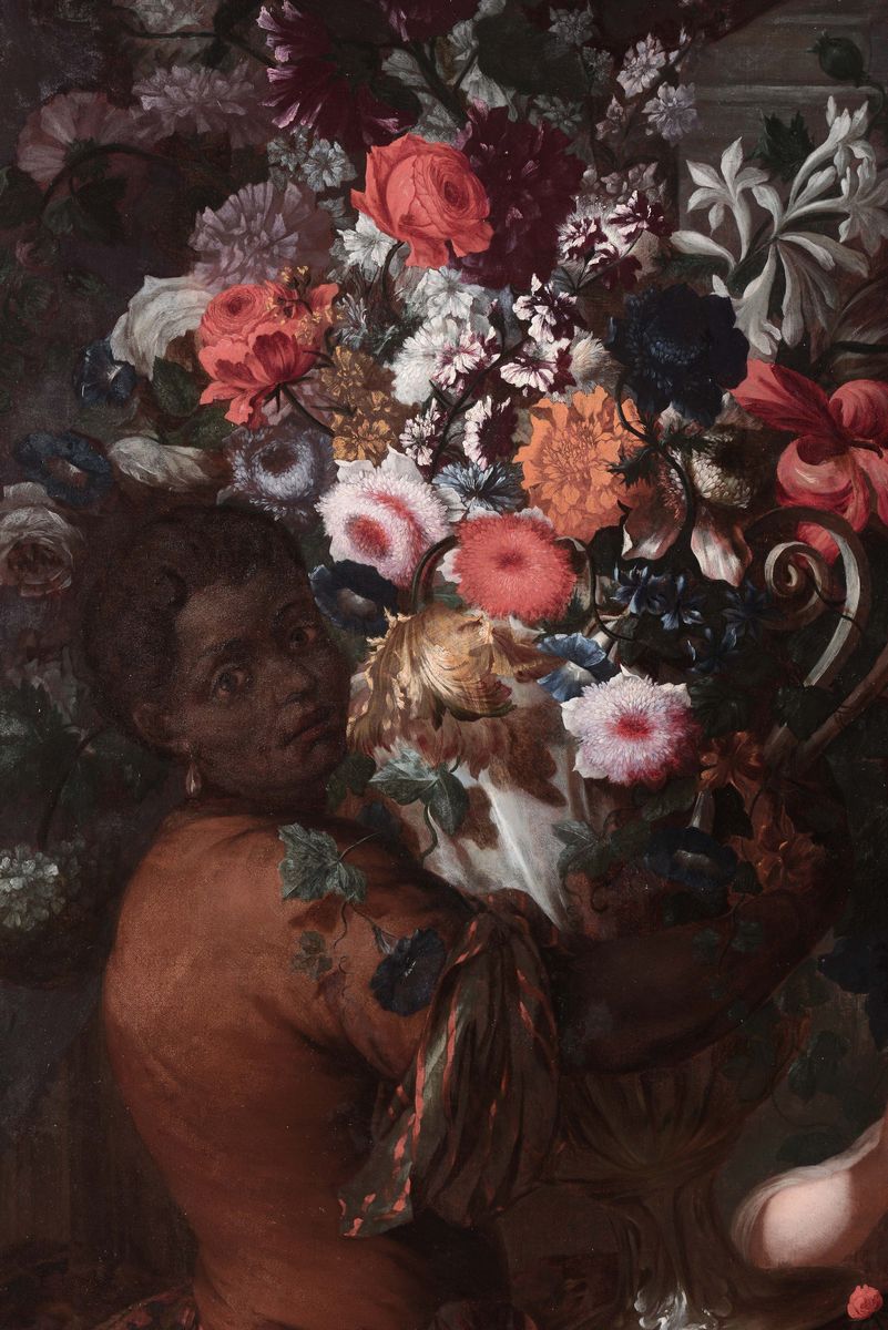 Karel Van Vogelaer (maastricht 1653 - Roma 1695)trofeo di Fiori in un Vaso D’argento Sorretto da ...
