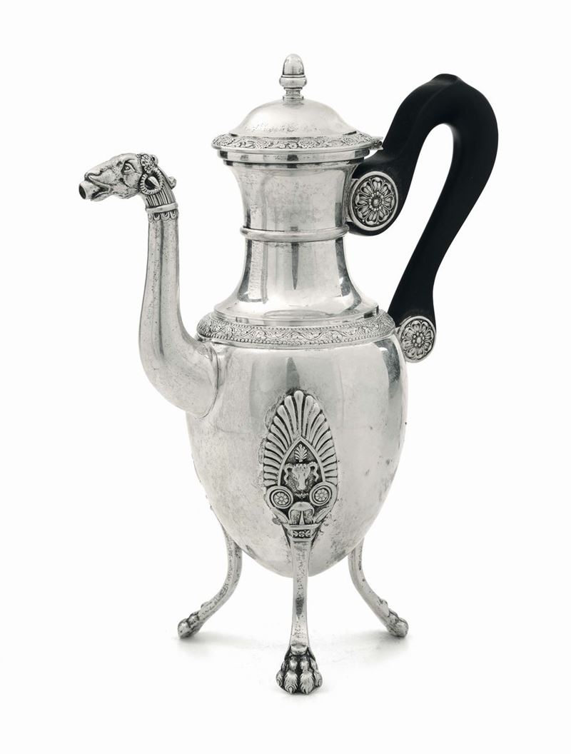 Caffettiera in argento, Francia XIX secolo  - Auction Italian and European Silver Collection  - II - Cambi Casa d'Aste